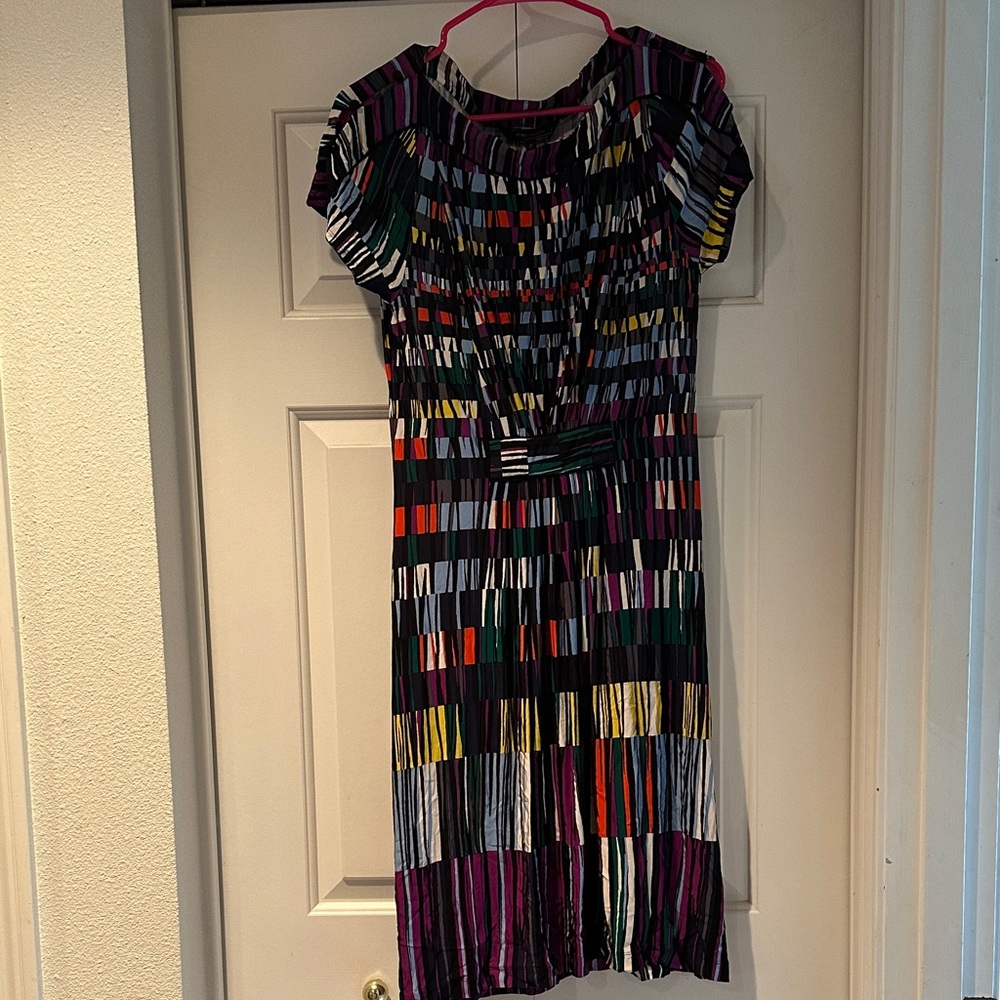 BCBGMaxAzria Colorful Striped Midi Dress